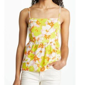 Sanctuary yellow floral bubble tank medium NWT